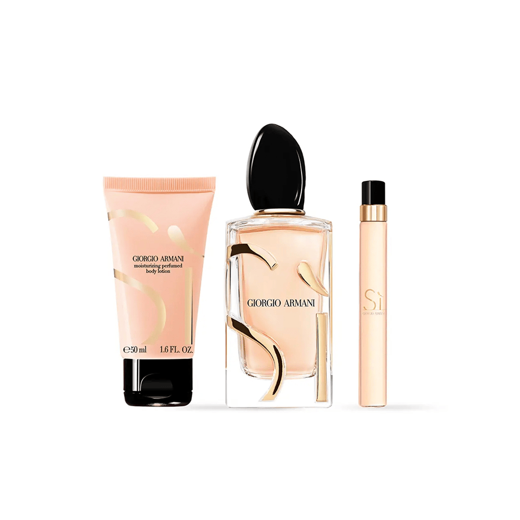 Armani Women's Perfume Armani Si Eau de Parfum Women's Gift Set Spray (100ml) with Body Lotion + 10ml EDP
