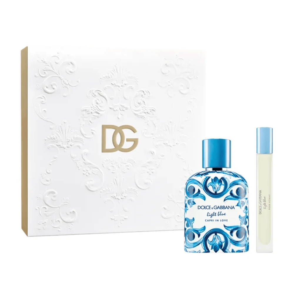 Dolce & Gabbana Men's Aftershave Dolce & Gabbana Light Blue Capri In Love for Men Eau de Parfum Gift Set (100ml) and Light Blue Eau de Toilette (10ml)