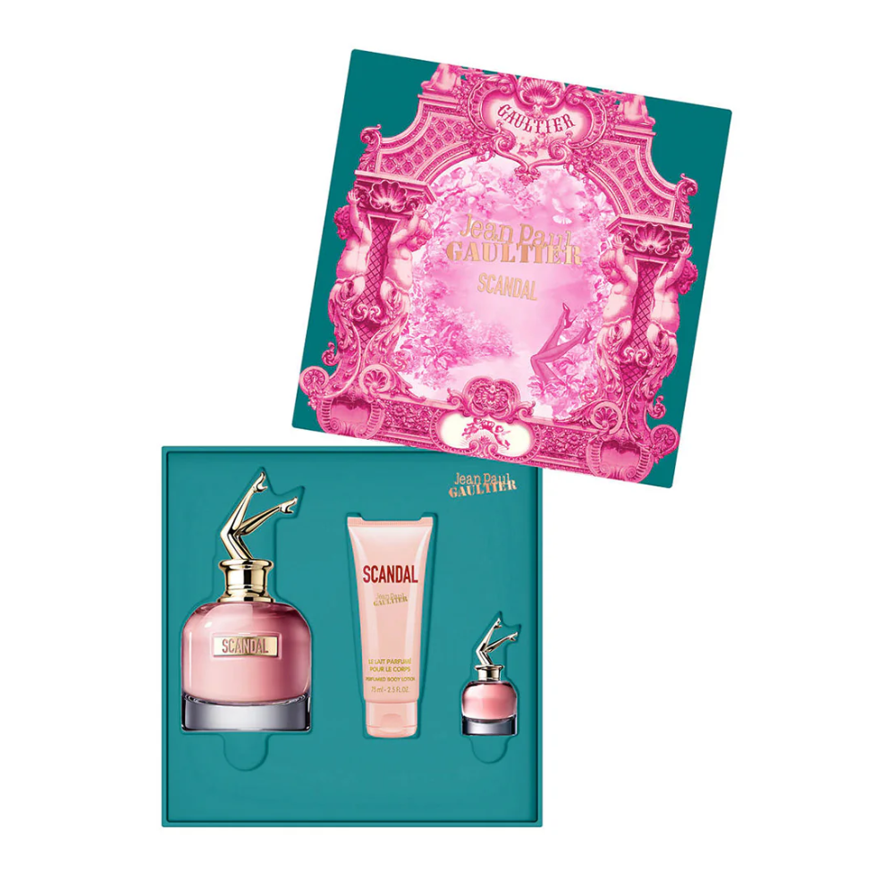 Jean Paul Gaultier Women's Perfume Jean Paul Gaultier Scandal Eau de Parfum Women's Perfume Gift Set Spray (80ml) with Body Lotion & 6ml EDP