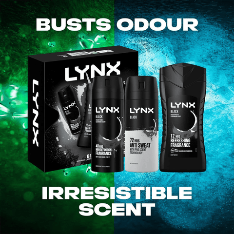 Lynx Shaving & Grooming Lynx Black Trio Gift Set (225ml Body Wash + 150ml Body Spray + 150ml Anti Perspirant)
