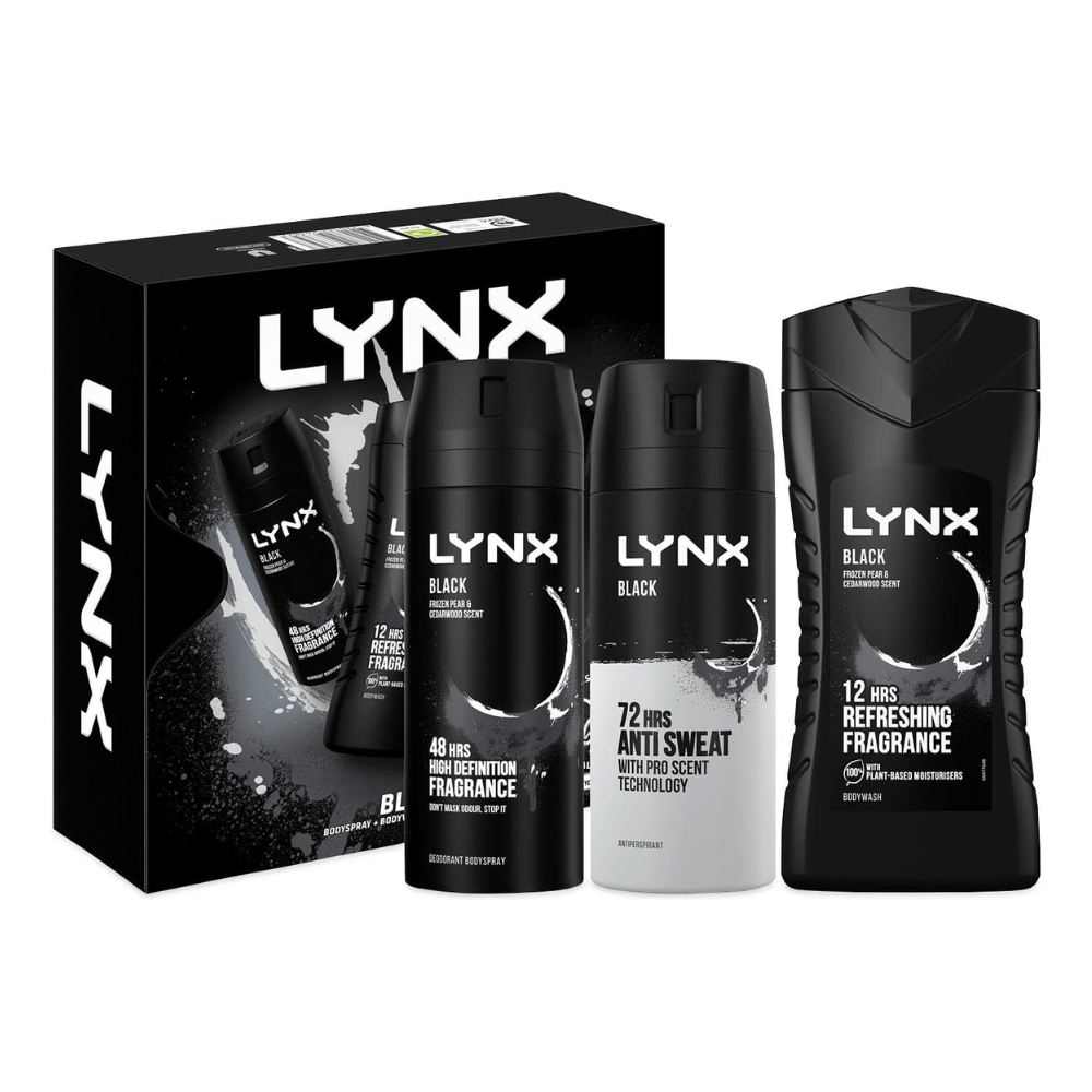 Lynx Shaving & Grooming Lynx Black Trio Gift Set (225ml Body Wash + 150ml Body Spray + 150ml Anti Perspirant)