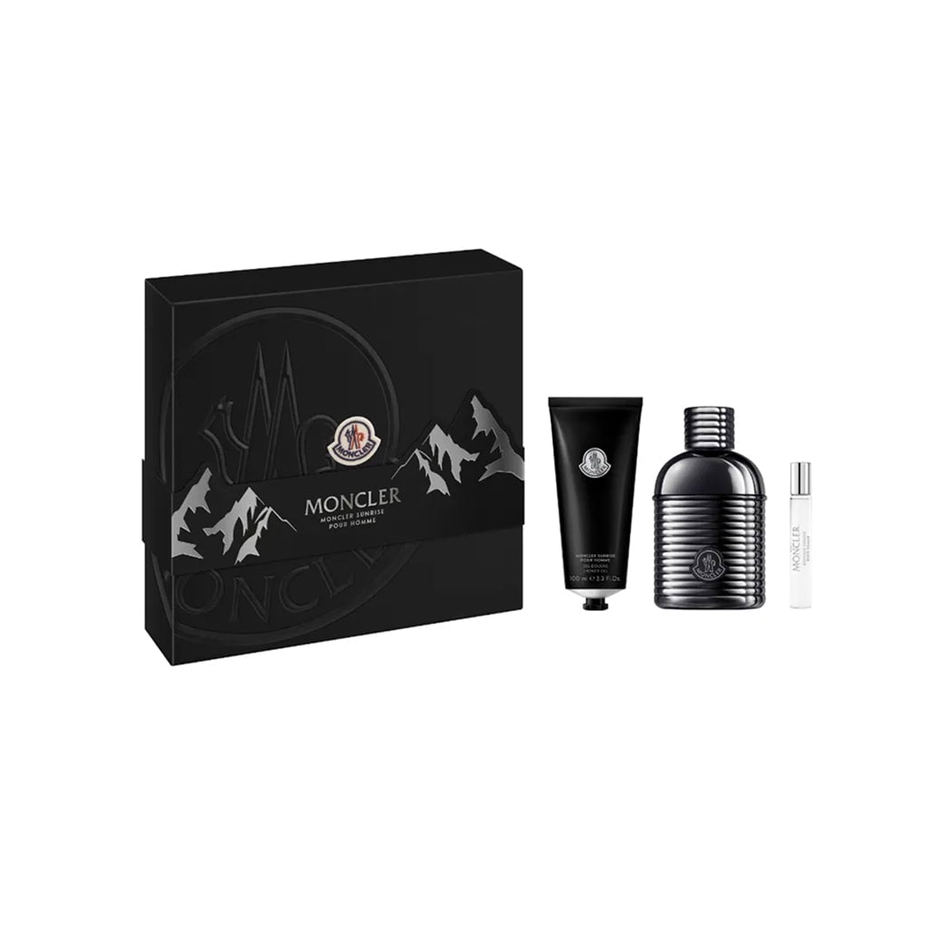 Moncler Men's Aftershave Moncler Sunrise Pour Homme Eau De Parfum Men's Aftershave Gift Set Spray (100ml) with Shower Gel & 7.5ml