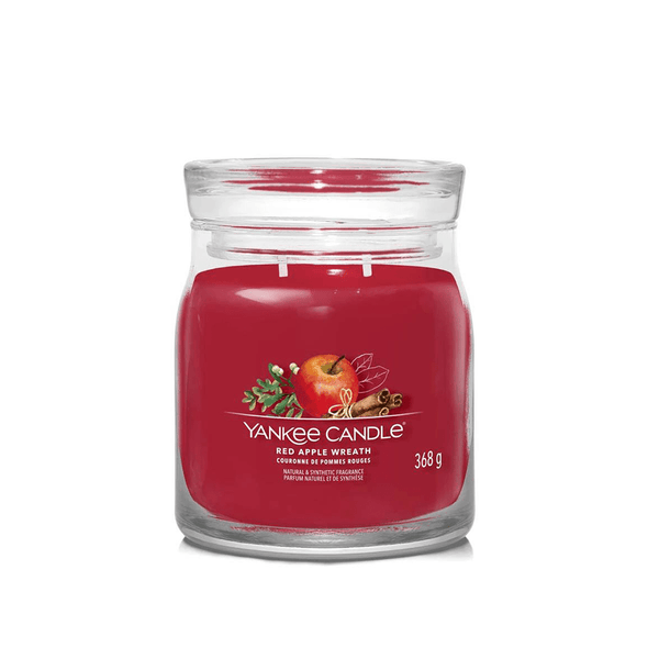 Yankee Candle Red Apple Wreath Signature Medium Jar Candle Perfume Direct