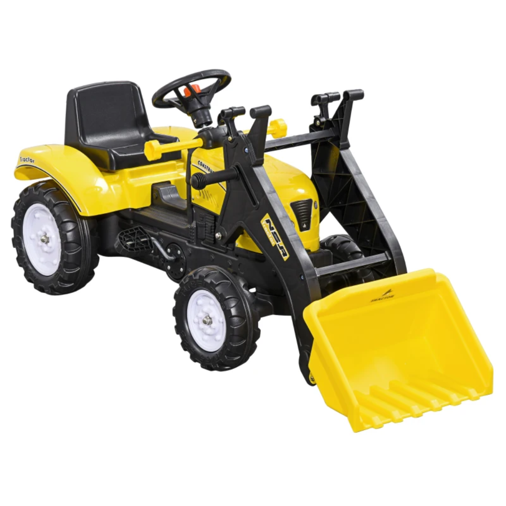HOMCOM Ride On Tractor, Toddler Excavator Toy, Pretend Play Construction Truck 341-018