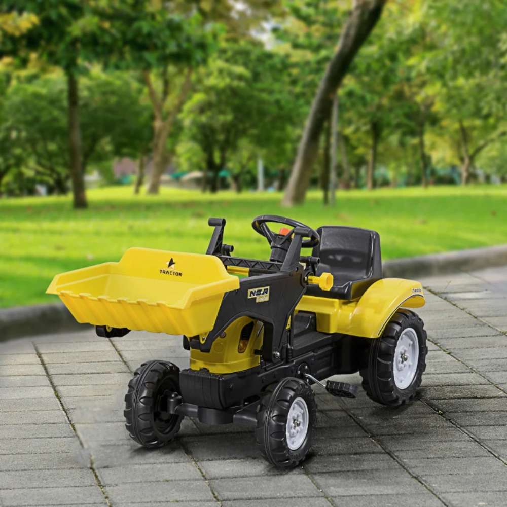 HOMCOM Ride On Tractor, Toddler Excavator Toy, Pretend Play Construction Truck 341-018