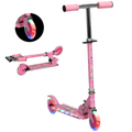 HOMCOM Kids Scooter, with Lights, Music, Adjustable Height, Foldable Frame, for Ages 3-7 Years Pink 371-047V00PK