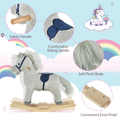 HOMCOM Kids Plush Rocking Horse with Sound Rocker Ride On Toy Gift 3-6 Years Grey 330-105