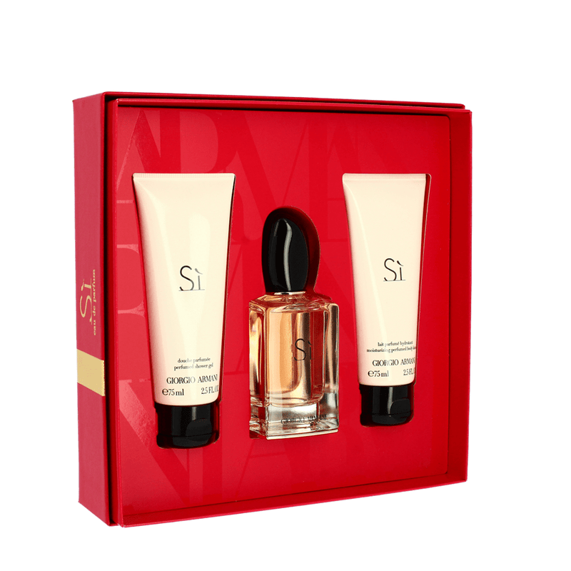 Armani Si Eau de Parfum Women s Gift Set Spray 50ml with Shower Gel Body Lotion