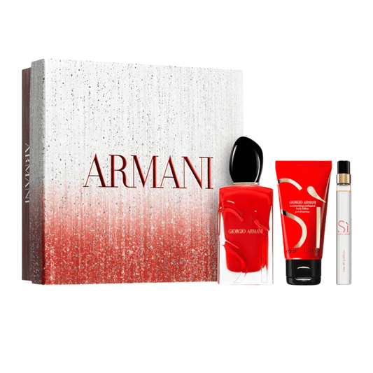 Armani Women's Perfume Armani Si Passione Eau de Parfum Women's Gift Set Spray (100ml) with 50ml Body Milk and 10ml EDP