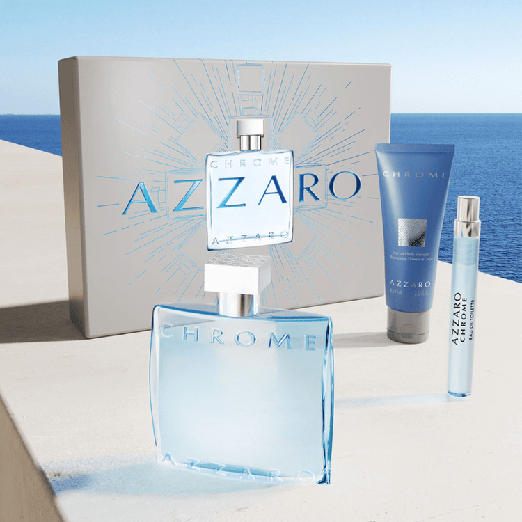 Azzaro Men's Aftershave Azzaro Chrome Men's Gift Set (100ml EDT + 75ml Shower Gel + 10ml EDT)
