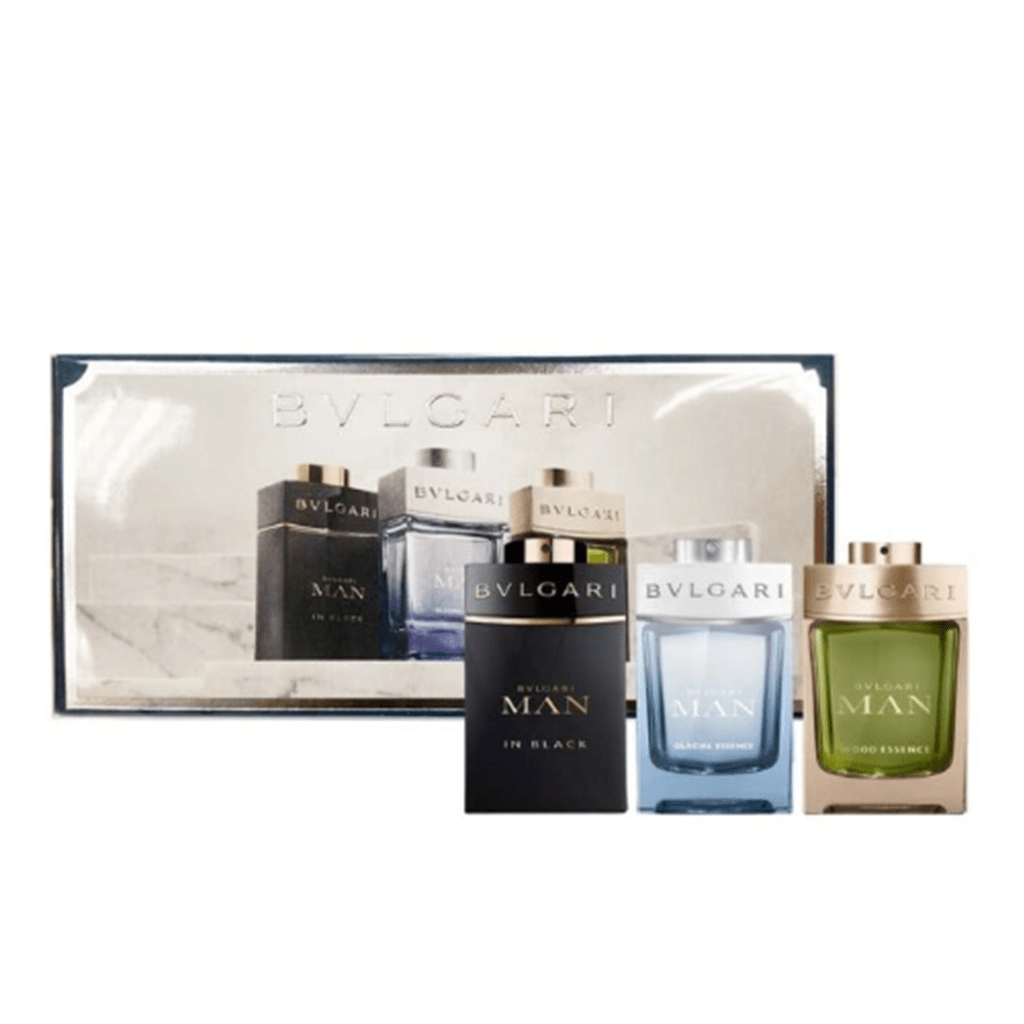 Bvlgari Men s Miniature Collection Gift Set 3 x 15ml EDP Splashes Man In Black Glacial Essence Man Wood Essence