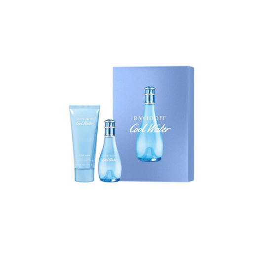 Davidoff Women's Perfume Davidoff Cool Water Woman Eau de Toilette Women's Gift Set Spray (30ml) with Body Lotion