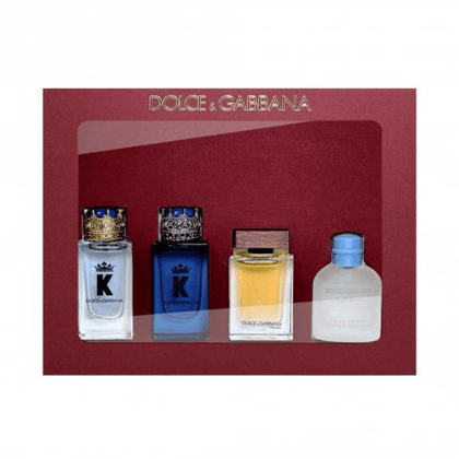 Dolce & Gabbana Men's Aftershave Dolce & Gabbana Men's Miniature Men's Gift Set x4 (K EDT 5ml + K EDP 5ml + Light Blue EDT 4.5ml + The One EDT 5ml)