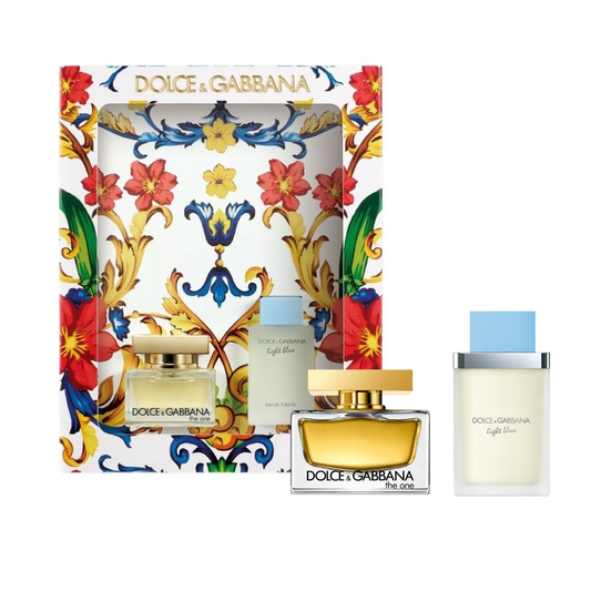 Dolce & Gabbana Women's Perfume Dolce & Gabbana Miniatures Gift Set x2 (The One 5ml EDP + Light Blue 4.5ml EDT)