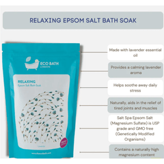Eco Bath Hair Care Eco Bath Relaxing Epsom Salt Bath Soak Pouch (500g)