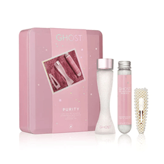 Ghost Women's Perfume Ghost Purity Eau de Toilette Women's Perfume Gift Set Spray (30ml) with Hair Clip + 60g Bath Salts
