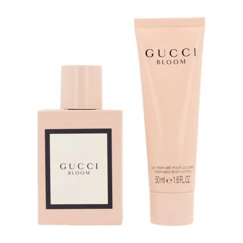 Gucci Women's Perfume Gucci Bloom Eau de Parfum Women's Gift Set Spray (50ml) with 50ml Body Lotion