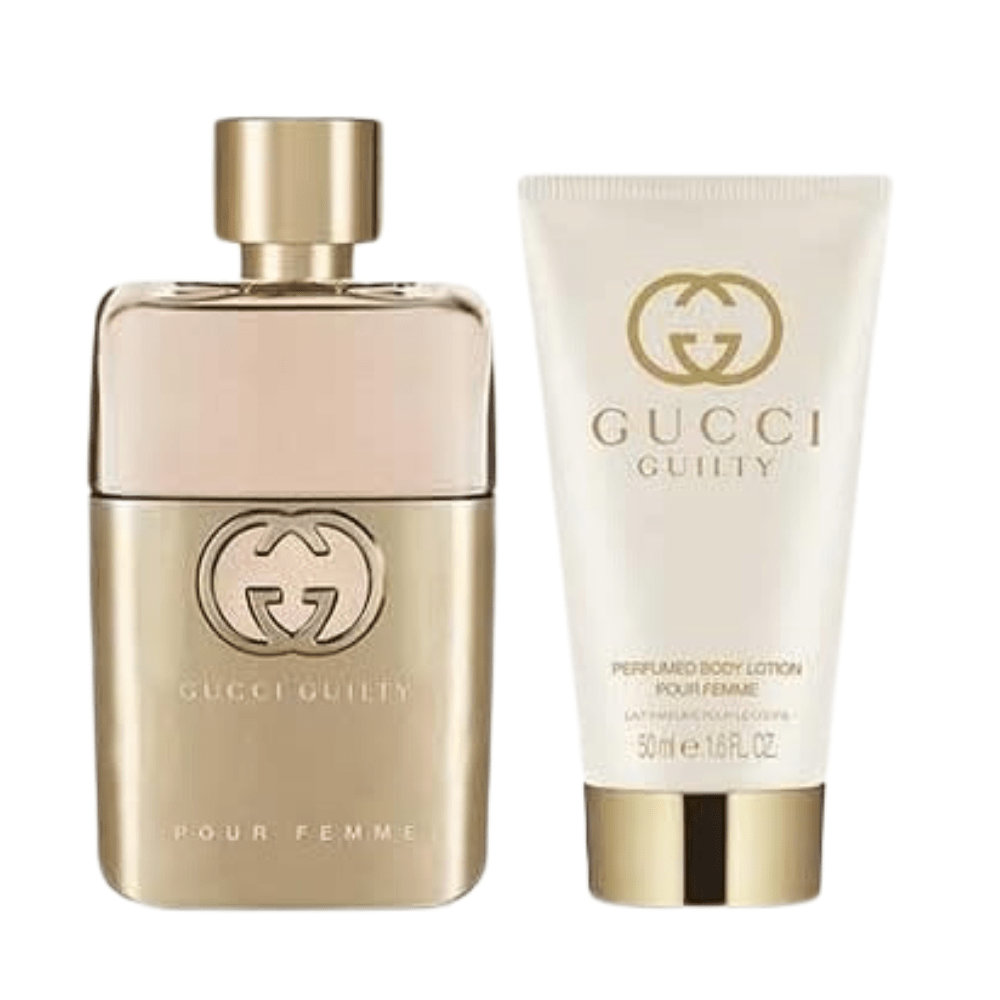 Gucci Women's Perfume Gucci Guilty Pour Femme Eau de Parfum Women's Gift Set Spray (50ml) with 50ml Body Lotion