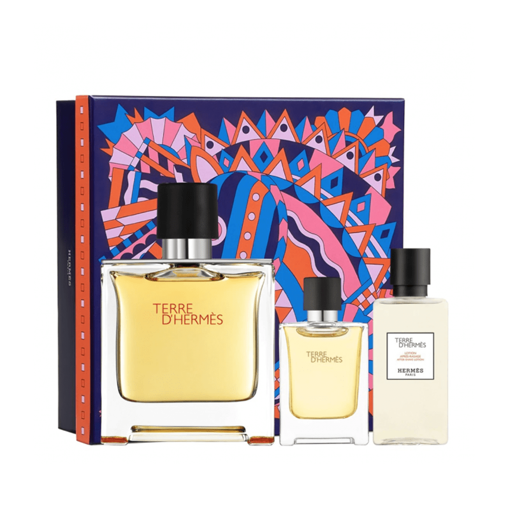 Hermes Men's Aftershave Hermes Terre D'Hermes Eau de Parfum Men's Aftershave Gift Set Spray (75ml) with 12.5ml EDP + 40ml Aftershave Balm