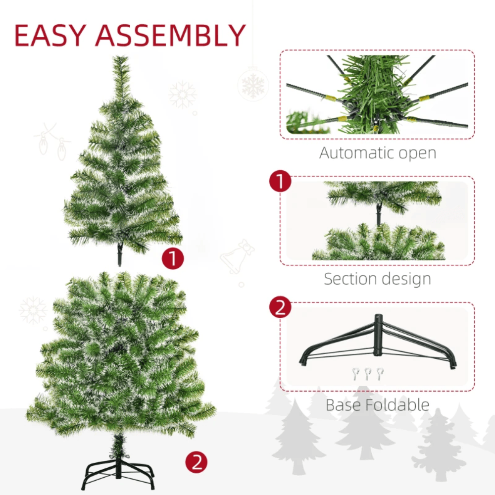 HOMCOM HOMCOM 5ft Christmas Decorations Artificial Christmas Tree - Green 830-123