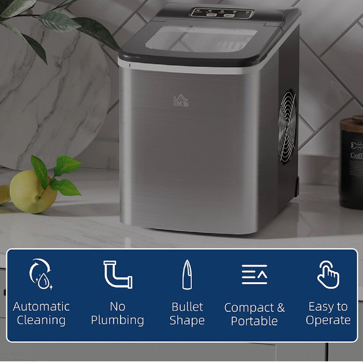 HOMCOM Home Accessories HOMCOM 1.8L Counter Top Ice Maker - 800-075V70