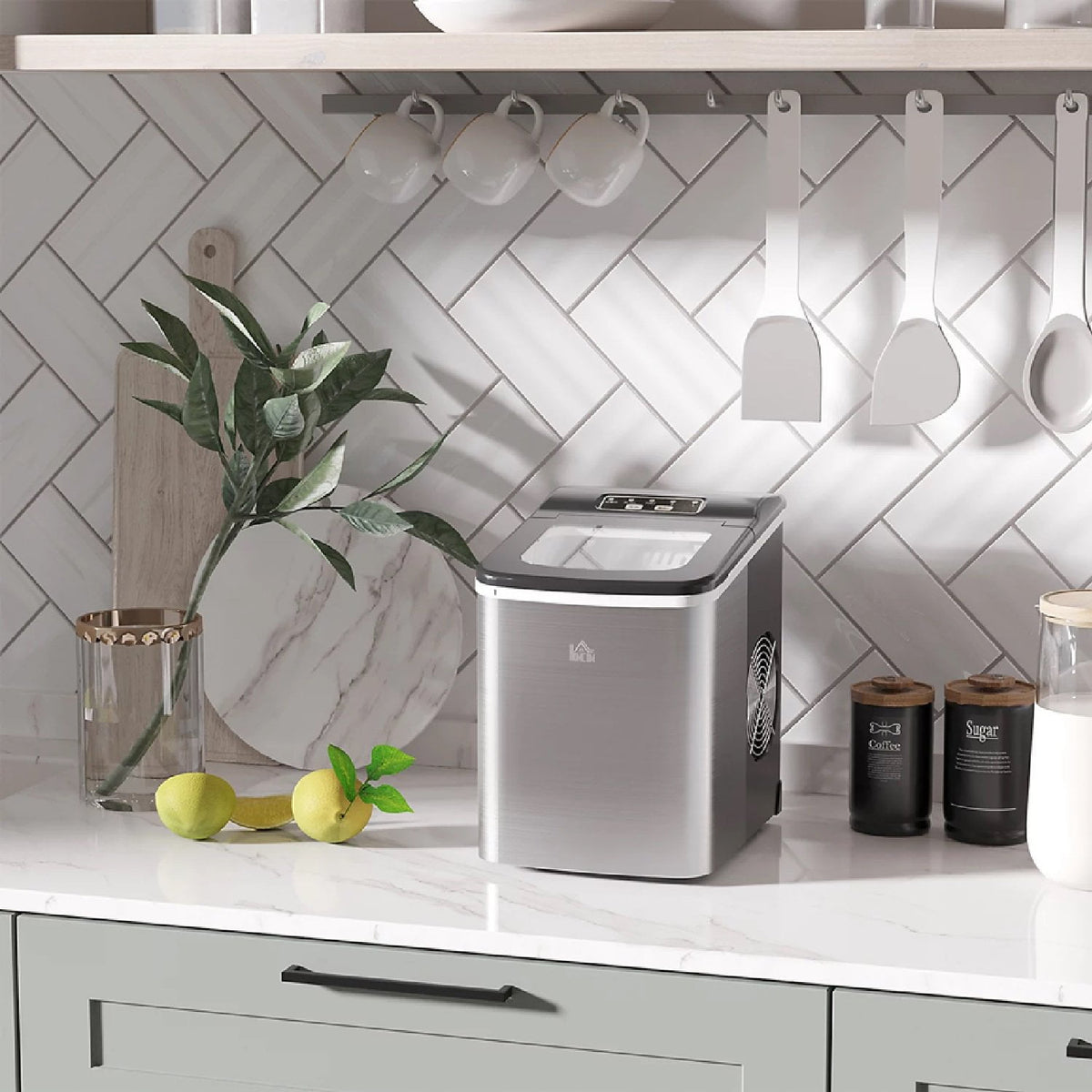 HOMCOM Home Accessories HOMCOM 1.8L Counter Top Ice Maker - 800-075V70