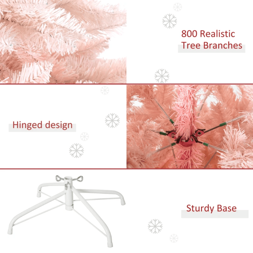 HOMCOM Seasonal HOMCOM 6ft Christmas Tree - Pink 830-285V02