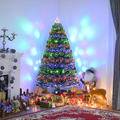 HOMCOM Seasonal HOMCOM Green Fibre Optic Artificial Christmas Tree Per Lit 5ft - 02-0762