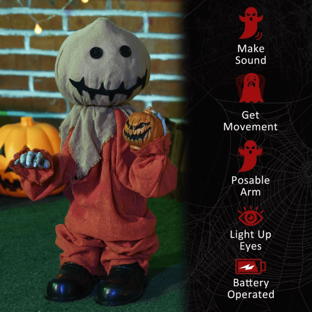 HOMCOM Seasonal HOMCOM Halloween Scarecrow - Sound Activated - 844-688V00OG