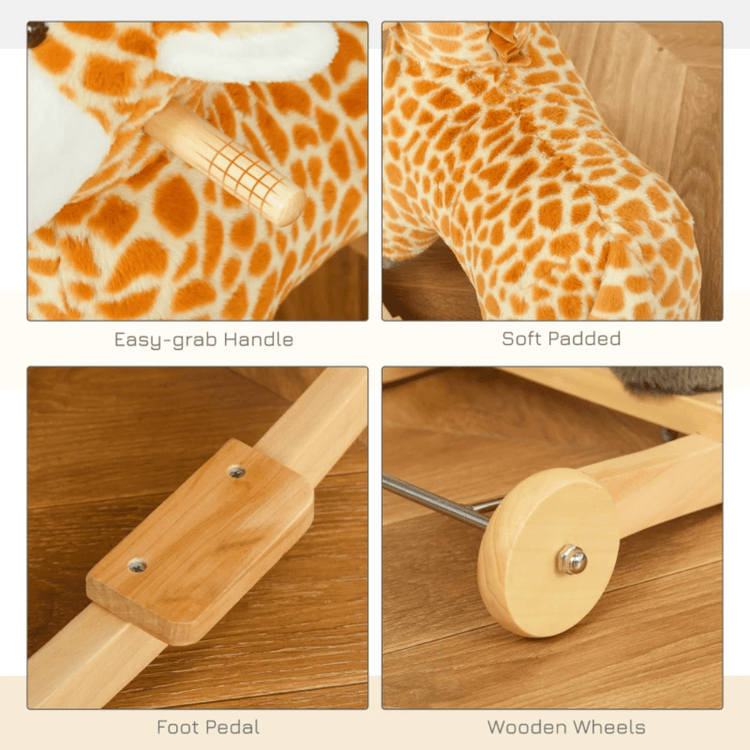 HOMCOM Toy HOMCOM 2 In 1 Kids Rocking Horse Giraffe - 330-136
