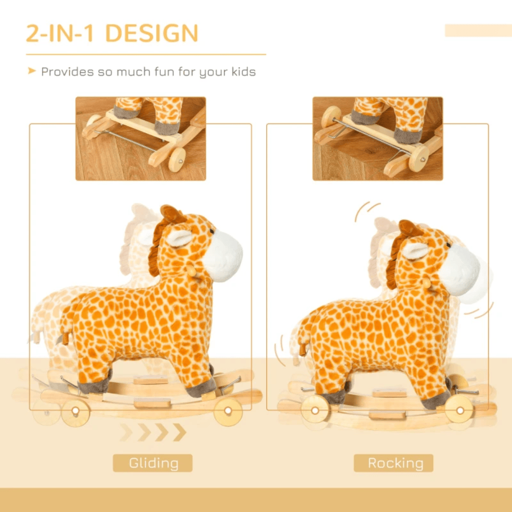 HOMCOM Toy HOMCOM 2 In 1 Kids Rocking Horse Giraffe - 330-136