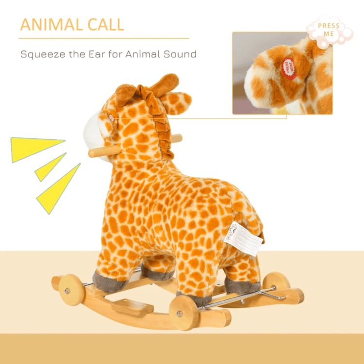 HOMCOM Toy HOMCOM 2 In 1 Kids Rocking Horse Giraffe - 330-136