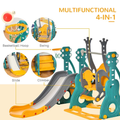 HOMCOM Toy HOMCOM 3 in 1 Kids Swing and Slide Set Activity Centre with Basketball Hoop - 331-015