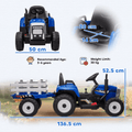 HOMCOM Toy HOMCOM Battery Ride On Tractor With Trailer Blue - 370-281V70BU
