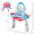 HOMCOM Toy HOMCOM Kids Pretend Play Plastic Vanity Table Set - Blue