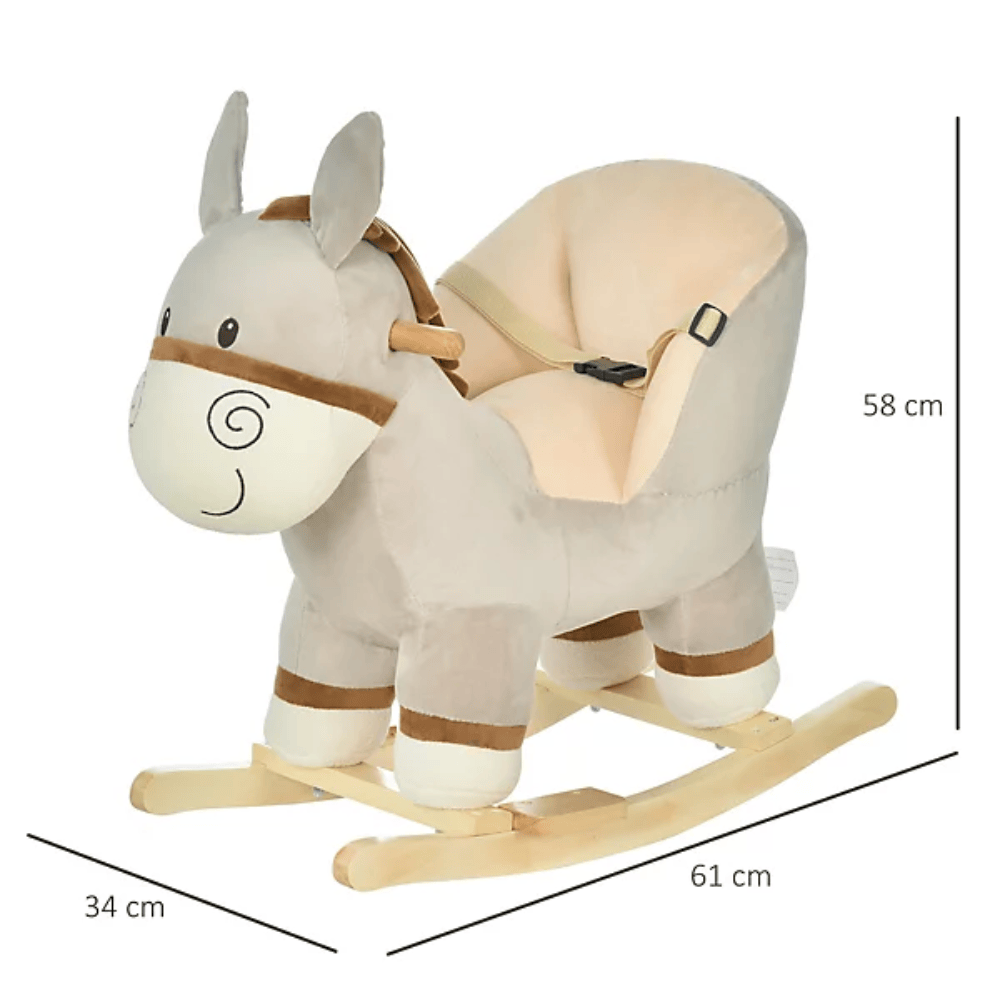 HOMCOM Toy HOMCOM Kids Rocking Donkey With Wooden Base - 330-110