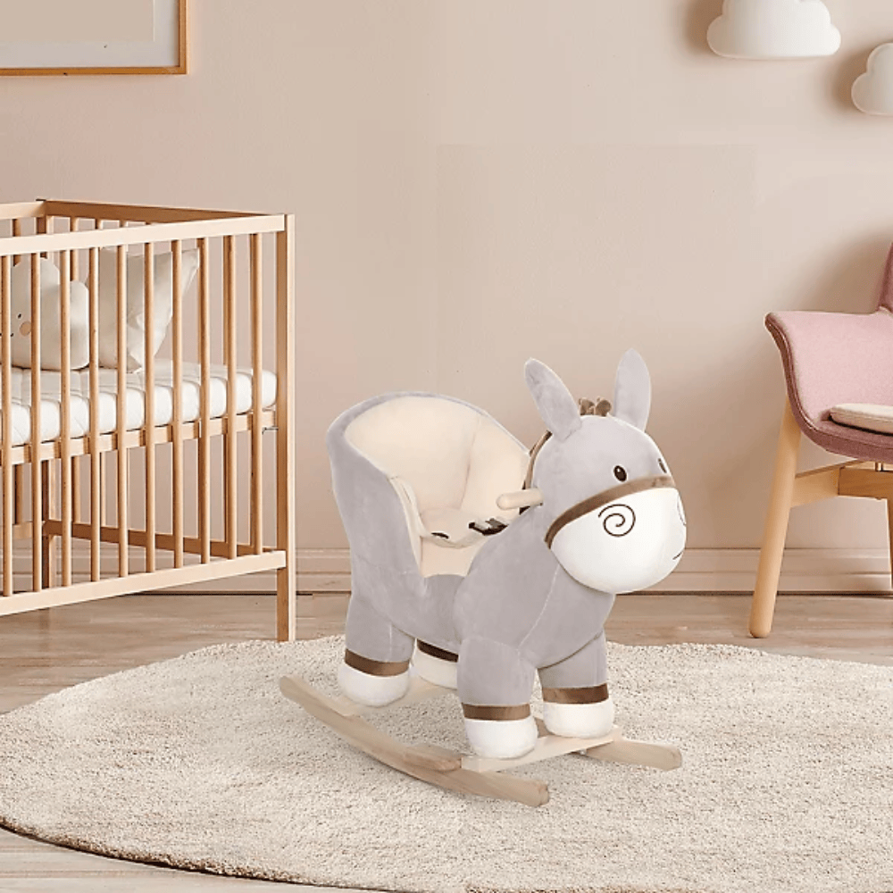 HOMCOM Toy HOMCOM Kids Rocking Donkey With Wooden Base - 330-110
