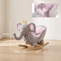 HOMCOM Toy HOMCOM Kids Rocking Elephant With Wooden Base - 330-154V00GY