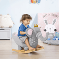 HOMCOM Toy HOMCOM Kids Rocking Elephant With Wooden Base - 330-154V00GY
