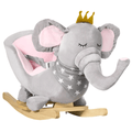 HOMCOM Toy HOMCOM Kids Rocking Elephant With Wooden Base - 330-154V00GY