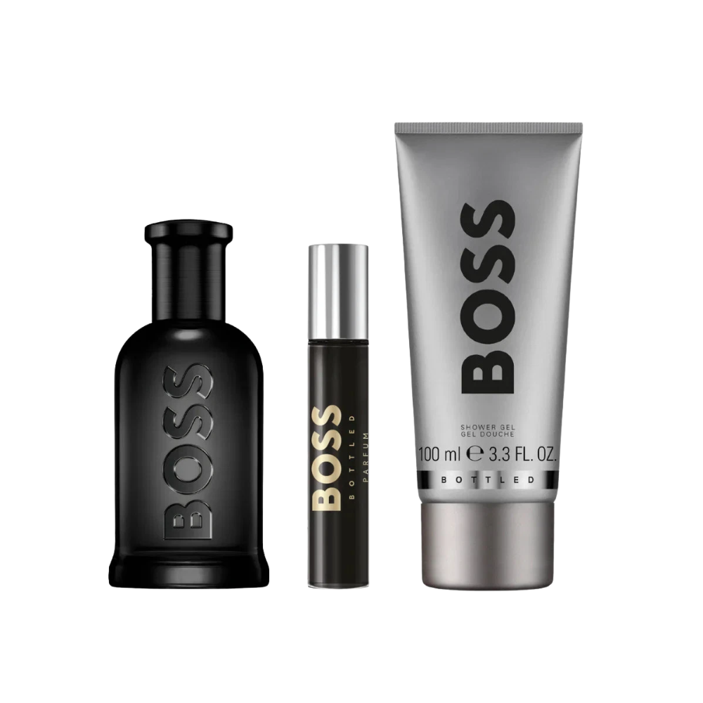 Hugo Boss Men's Aftershave Hugo Boss Bottled Eau de Parfum Men's Aftershave Gift Set Spray (100ml) with Shower Gel and 10ml Mini