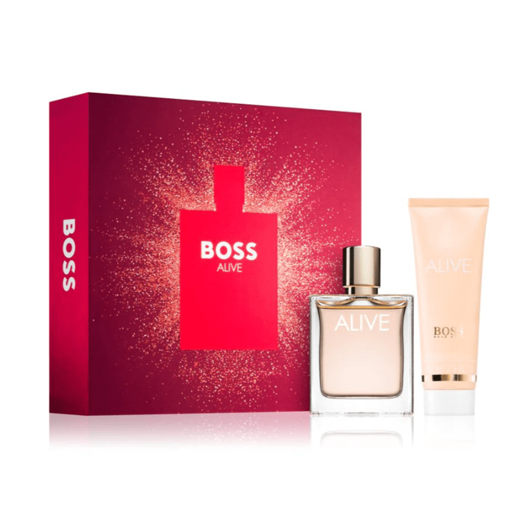 Hugo Boss Women's Perfume Hugo Boss Alive Eau de Parfum Women's Perfume Gift Set Spray (50ml) with Body Lotion