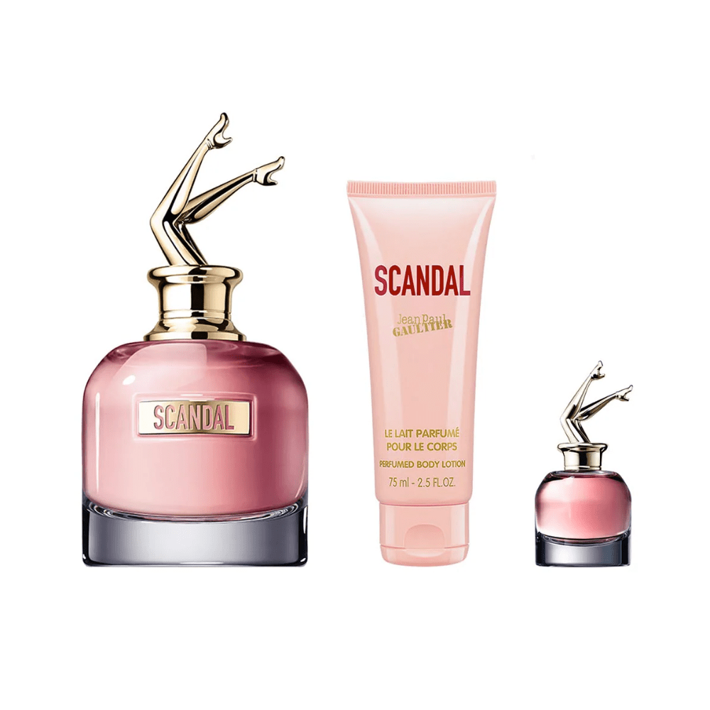 Jean Paul Gaultier Women's Perfume Jean Paul Gaultier Scandal Eau de Parfum Women's Perfume Gift Set Spray (80ml) with Body Lotion & 6ml EDP