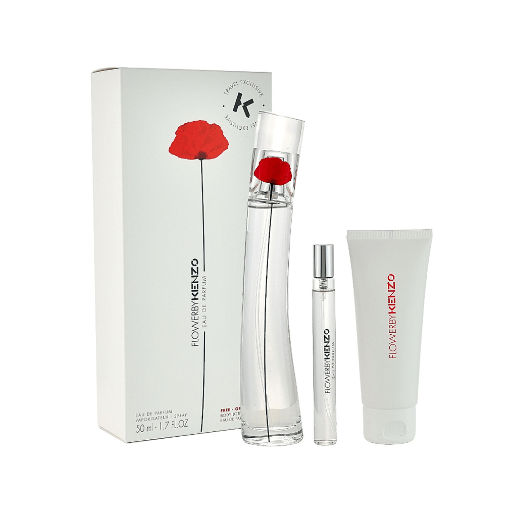 Kenzo Flower Eau de Parfum Women s Perfume Gift Set Spray 50ml with Body Lotion and 10ml EDP