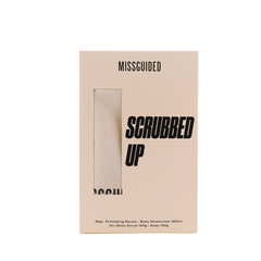 Missguided Women's Perfume Missguided Scrubbed Up Bath & Body Gift Set (Exfoliating Gloves + Body Moisturiser 200ml + Dry Body Scrub 100ml + Soap 120g + Drawstring Bag)