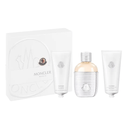 Moncler Women's Perfume Moncler Pour Femme Eau de Parfum Women's Perfume Gift Set Spray (100ml) with Shower Gel & Body Cream