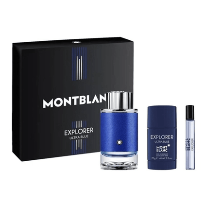 Montblanc Men's Aftershave Mont Blanc Explorer Ultra Blue Men's Aftershave Gift Set (100ml EDP + 75ml Deodorant Stick + 7.5ml EDP)