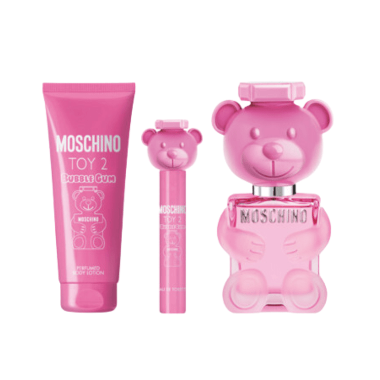 Moschino Women's Perfume Moschino Toy 2 Bubble Gum Eau de Toilette Women's Gift Set Spray (100ml) with 100ml Shower Gel and 10ml EDT
