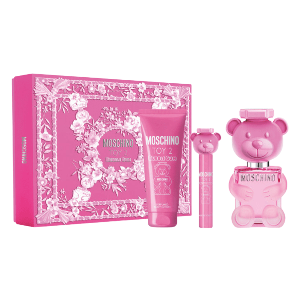Moschino Women's Perfume Moschino Toy 2 Bubble Gum Eau de Toilette Women's Gift Set Spray (100ml) with 100ml Shower Gel and 10ml EDT