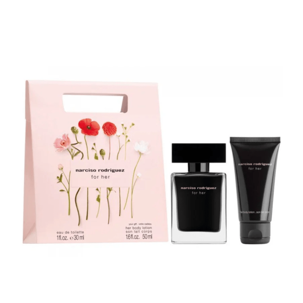 Narciso Rodriguez Women's Perfume Narciso Rodriguez For Her Eau de Toilette Women's Perfume Gift Set Spray (30ml) with Body Lotion